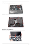 Page 129Chapter 311 9
3.Replace the single securing screw on the top panel.
4.Turn the computer over. Replace the sixteen screws on the bottom panel.
Replacing the LCD Module
1.Carefully align the LCD module over the hinge sockets and lower the module into the chassis.  