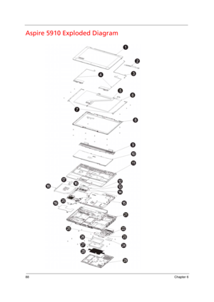 Page 9888Chapter 6
Aspire 5910 Exploded Diagram 
Acer TM 4520 SG.book  Page 88  Friday, June 22, 2007  5:43 PM 