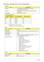 Page 2818Chapter 1
Hardware Specifications and Configurations
Processor
CPU Fan True Value Table
•Throttling 50%: On= 100°C; OFF=90°C
•OS shut down at 105°C; H/W shut down at 96°C
BIOS
Cache
ItemSpecification
CPU type Intel Cantiga GM / PM FSB: 667 / 800 / 1066 MHz Intel Cantiga GL FSB: 667 MHz
Core logic Intel® Core™2 Duo mobile processor, supporting Intel® 64  architecture
CPU package  Micro uPGA-478 Package
CPU TemperatureFan Speed (RPM)SPL Spec (dBA)Core 0Core 1
58 58 2500 29
66 66 3000 31
74 74 3400 34
85...