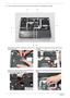 Page 7868Chapter 3
4.Turn the computer over and disconnect the seven cables from the mainboard as shown.
Disconnect A as shown. If necessary, remove FFC G 
before beginning.Pull back the securing strip and disconnect B and C 
as shown.
Remove the antenna cables from the housing and 
pull back away from the upper cover.Release the securing latches and disconnect E as 
shown.
B
E F
GA
D
C
B
C 