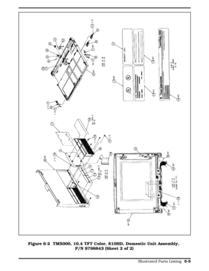 Page 140Figure 6-2 Figure 6-2  TM5000, 10.4 TFT Color, 810HD, Domestic Unit Assembly, 
P/N 9798843 (Sheet 2 of 2)
  
Illustrated Parts Listing 6-5 