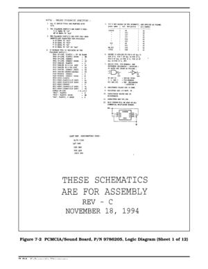 Page 210Figure 7-2 Figure 7-2  PCMCIA/Sound Board, P/N 9786205, Logic Diagram (Sheet 1 of 12)
  
7-24 Schematic Diagrams 