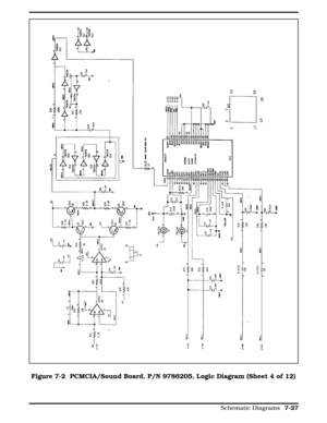 Page 213Figure 7-2 Figure 7-2  PCMCIA/Sound Board, P/N 9786205, Logic Diagram (Sheet 4 of 12)
  
Schematic Diagrams 7-27 