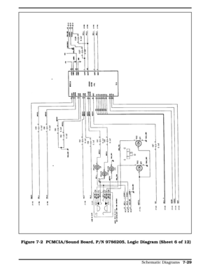 Page 215Figure 7-2 Figure 7-2  PCMCIA/Sound Board, P/N 9786205, Logic Diagram (Sheet 6 of 12)
  
Schematic Diagrams 7-29 