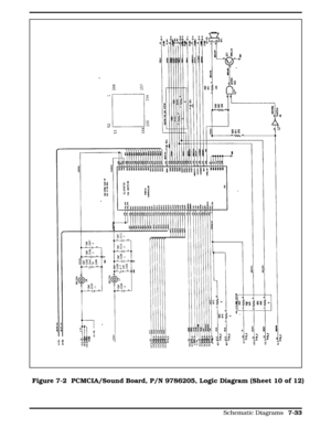 Page 219Figure 7-2 Figure 7-2  PCMCIA/Sound Board, P/N 9786205, Logic Diagram (Sheet 10 of 12)
  
Schematic Diagrams 7-33 