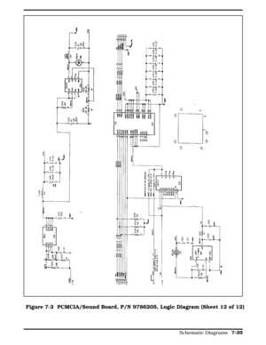 Page 221Figure 7-2 Figure 7-2  PCMCIA/Sound Board, P/N 9786205, Logic Diagram (Sheet 12 of 12)
  
Schematic Diagrams 7-35 