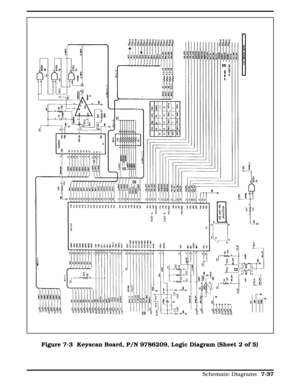 Page 223Figure 7-3 Figure 7-3  Keyscan Board, P/N 9786209, Logic Diagram (Sheet 2 of 5)
  
Schematic Diagrams 7-37 