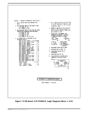 Page 228Figure 7-5 Figure 7-5 IR Board, P/N 9798813, Logic Diagram (Sheet 1 of 2)
  
7-42 Schematic Diagrams 