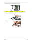 Page 103Chapter 393
19.Remove the one screw (C) securing the USB board to the lower case.  
20.Partially lift the USB Board from the lower case. 
21.Detach the cable from the USB board. 
StepSize (Quantity)ColorTo r q u e
1 M2 x L4 (1) Silver 1.6 kgf-cm 