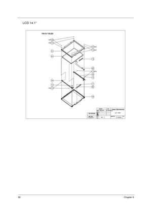 Page 10092Chapter 6
LCD 14.1”
TravelMate270 