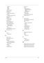 Page 111Index105
Bottom 8
left 6
Rear 7
right 9
Panel ID Utility 32
Parallel Port 16
parallel port
setting in BIOS Utility 28
password
changing in Setup Utility 30
PC Card 10, 12, 17
PCMCIA 17
PCMCIA Socket
Removing 52
Pentium III 12
Power Management 19
Power management 2
Power System Check 59
Battery Pack 60
Power Adapter 59
PQA
diagnostics 34
PQA Diagnostics Program 34
Processor 12, 96
R
RTC  12
Removing 50
S
Screw List 40
Second Level Cache 12
Serial Port 17
serial port
setting in BIOS Utility 27
Speaker...