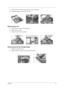 Page 57Chapter 351
4.Disconnect the LCD cover switch connector from the mainboard.
5.Separate the upper case from the lower case.
Removing the Fan
1.Remove the fan cable from the mainboard.
2.Release the two screws.
3.Remove the fan from the mainboard.
Removing the DC-DC Charger Board
1.Release the screw as shown.
2.Remove the DC-DC charger board from the mainboard.
730sg-1.book  Page 51  Wednesday, December 1, 1999  6:03 PM 