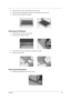 Page 61Chapter 355
3.Release the two screws on the left side of the LCD panel.
4.Do the same for removing the two screws on the right side of the LCD panel.
5.Remove the left and right LCD brackets.
Removing the LED Board
1.Remove the two screws as shown below.
2.Disconnect the microphone cable.
3.Disconnect the inverter to led cable, and speaker to led cable.
4.Remove the LED board.
Removing the Microphone
1.Remove the microphone from the LCD module.
730sg-1.book  Page 55  Wednesday, December 1, 1999  6:03 PM 