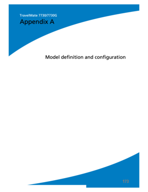 Page 183173
Model definition and configuration
Appendix A
TravelMate 7730/7730G 