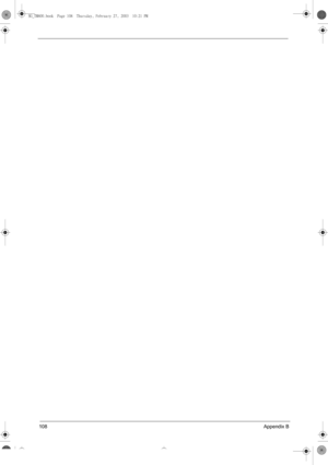 Page 116108Appendix B
SG_TM800.book  Page 108  Thursday, February 27, 2003  10:21 PM 