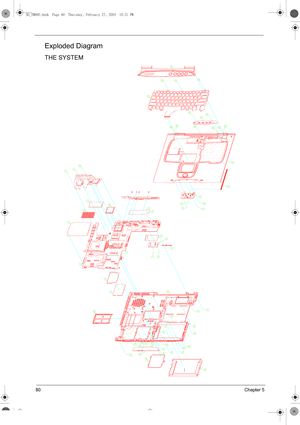 Page 8880Chapter 5
Exploded Diagram
THE SYSTEM
SG_TM800.book  Page 80  Thursday, February 27, 2003  10:21 PM 