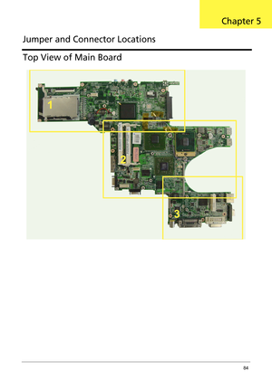 Page 94Chapter 584
Top View of Main Board
Jumper and Connector LocationsChapter 5 