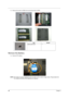 Page 56
48Chapter 3
4.Remove the screw on RAM cover and remove both of RAM.
Remove the Battery
5.Remove RTC battery.
NOTE:  RTC battery has been highlighted with the yellow circ le as above image shows. Please detach the 
RTC battery and follow local regulations for disposal.   
Ty p e N u m b e r
M2*5(4.5D*0.8T) 1 