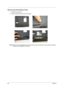 Page 4840Chapter 3
Removing the Battery Pack
1.Release the battery lock.
2.Slide the battery latch then remove the battery.
NOTE: Battery has been highlighted with the yellow circle as above image shows. Please detach the battery 
and follow local regulations for disposal. 