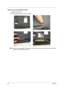 Page 4840Chapter 3
Removing the Battery Pack
1.Release the battery lock.
2.Slide the battery latch then remove the battery.
NOTE: Battery has been highlighted with the yellow circle as above image shows. Please detach the battery 
and follow local regulations for disposal. 