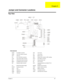 Page 95Chapter 587
To p  V i e w
PCB 02225-SB
DCIN1 AC adapter connector LIN1 Line-in port
CSW1 LCD cover switch connector HP1 Line-out port
CRT1 VGA port DM1 Memory slot 1
RJ1 RJ11 and RJ45 connectors SW1 Please refer to below for SW1 settings
LCD1 LCD coaxial cable connector RTC1 RTC battery connector
INV1 LED/Inverter board connector U25 Debug purpose only
MDC1 Fax/Modem board connector IR1 FIR connector
KB1 Keyboard cable connector MIC1  Inte rnal microphone and tablet PC lid 
connector
U11 855-GM  chip...