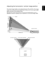 Page 2717
EnglishAdjusting the horizontal or vertical image position
The vertical image height can be adjusted between 5% and 30% of the image 
height. (The minimum vertical image offset is fixed at 5% of the image height 
above the centre of the projector lens.)
With the lens in the centre position the horizontal image position can be 
adjusted to the left or right by up to a maximum of 15% of the image width. 
100% (H)
5%
25%
100% (H)
25%
Screen
Maximum Shift
Distance (L)
Screen Height
LAMP...