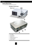 Page 66
English
Introduction
Main Unit
Product Overview
1. Focus Ring
2. Zoom Ring
3. Elevator Button
4. Zoom Lens
5. Remote Control Receiver
6. Connection Ports
7. Power Connector
8. Panel Control
 1
5
8
43
5
2
6
7     