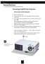 Page 1010
English
Installation
Power 1
Powering On the Projector
1.Remove the lens cap.
2.Ensure that the power cord and signal cable are securely
connected.
3.Turn on the lamp by pressing “Power” button on the control
panel. X
The startup screen will display for 20 seconds and the
Power/Standby indicator will flash green.
When the startup screen disappears, the Power/Standby
indicator will turn green.
4.Turn on your source (computer, notebook, video player ,etc.).
The projector will detect your source...