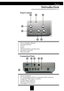 Page 77
English
Panel Control
Introduction
1. Power/Standby Indicator
2. Warning Indicator
3. Power
4. Source
5. Directional Select and Enter Keys
6. Keystone Correction
7. Menu (On/Off)
3
4
65
Connection Ports
1. Power Connector
2 PC Analog Signal/HDTV/Component Video Connector
3. Composite Video Input Connector
4. S-Video Input Connector
5. Remote Control Receiver
6. Keysington
TM Lock Port
 2
1
45 36
 172     