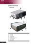 Page 66English ...
Main Unit
Product Overview
1. Focus Ring
2. Zoom Ring
3. Zoom Lens
4. Elevator Button
5. Elevator Foot
6. Remote Control Receiver
7. Connection Ports
8. Power  Socket
9. Control Panel
Introduction
6
2
97
3
4
5
8
1
6       