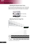 Page 1414English ...
Adjusting the Projector Zoom / Focus
You may turn the zoom ring to zoom in or out.  To focus the
image, rotate the  focus ring until the image is clear. The projector
will focus at distances from 3.9 to 39.4 feet (1.2 to 12.0 meters).
Adjusting Projection Image Size
Installation
Max.29.5(75.0cm)73.8(187.5cm)123.0(312.5cm)196.9(500.0cm)246.1(625.0cm)295.3(750.0cm)
Min. 24.6(62.5cm) 61.5(156.3cm) 102.5(260.4cm) 164.0(416.7cm) 205.1(520.8cm) 246.1(625.0cm)
Max.(WxH)23.60 x 17.70
(60.0 x...