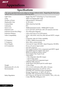 Page 40
English ...

Appendices

SpecificationsSpecifications
The	specs	specified	below	are	subject	to	change	without	notice.		Regarding	the	final	specs,	please refer to Acer accounced marketing specs.
Light	Valve-Single Chip DLP® Technology by Texas Instruments
Lamp-300W	User	Replaceable	Lamp
Number of Pixels-1280	pixels(H)	X	768	lines(V)
Displayable Color-16.7M	colors
Contrast Ratio-2500:1	(Full	On/Full	Off)
Uniformity-85%
Noise Level-30dB(A)(standard	mode)	/	28dB(A)(ECO	mode)
Projection...