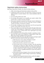 Page 45
Appendices
43... English

Important safety instructions 

Read these instructions carefully. Save them for future reference. 

1.   Follow all warnings and instructions marked on the product. 

2.   Unplug  this  product  from  the  wall  outlet  before  cleaning.  Do  not  use 

liquid  cleaners  or  aerosol  cleaners.  Use  a  water-moistened  cloth  for 

cleaning. 

3.   Do not use this product near water. 

4.   Do  not  place  this  product  on  an  unstable  cart,  stand  or  table.  If  the...