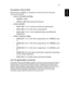 Page 6351
English
EnglishEuropean Union (EU)
R&TTE Directive 1999/5/EC as attested by conformity with the following 
harmonized standard: 
•Article 3.1(a) Health and Safety
•
EN60950-1:2001
•EN50371:2002 (SAR, general FR device)
•Article 3.1(b) EMC
•
EN301 489-1 V1.4.1 (common technical requirement)
•EN301 489-3 V1.4.1 (for short range device)
•EN301 489-17 V1.2.1 (for widerband data and HIPETLAN 
equipment)
•Article 3.2 Spectrum Usages
•
EN300 220-1 V1.3.1 (for short range device, 25~1000MHz, part 
1)
•EN300...