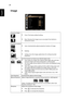 Page 3020
English
Image
Projection Mode
•Front: The factory default setting.
•Rear: Reverses the image so you can project from behind a 
translucent screen.
Projection Location
•Auto: Automatically adjusts projection location of image.
•Desktop
•Ceiling: Turns the image upside down for ceiling-mounted 
projection.
Aspect Ratio  Use this function to choose your desired aspect ratio.
•Auto: Keep the image with original width-higth ratio and maxi 
mize the image to fit native horizontal or vertical pixels.
•4:3:...