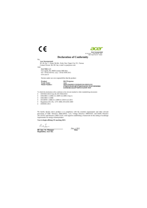 Page 66                                                                                                                                         Acer Incorporated                                                                                                                                                                           8F, 88, Sec. 1, Xintai 5th Rd., Xizhi...