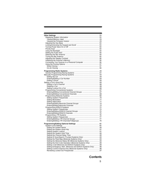 Page 55
Contents
Other Settings ............................................................................................ 53
   Displaying System Information  ................................................................. 53
      Viewing Memory Used ............................................................................53
      Viewing the Firmware Version  ................................................................53
   Adjusting the Key Beep...