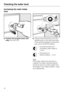 Page 42Increasing the water intake
time.
Position the program knob verti-
cally, then pull it off.Using a small screwdriver, turn the
adjusting slot on the right hand side
of the spindle 
carefully counterclock-
wise until it clicks into position.
= Counterclockwise turn 
(increases water intake to 
2 min.)
= Clockwise turn 
(factory setting - 1 min.)
Note:
If the water intake time has been in-
creased, the water hardness selector
should be set one number higher than
that stated in the “Water softener” chap-...