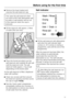 Page 17^Remove the lower basket and
unscrew the salt reservoir cap.
Only open the salt reservoir when
you want to fill it with dishwasher salt
as water or salt solution will run out
of the reservoir when the cap is
removed.
^Fill the reservoir with approx. 2 litres
of water (first use only).
^
Place the funnel provided over the
salt reservoir and carefully fill with salt
until the reservoir is full. The salt
reservoir holds approx. 2 kg of salt
depending on the brand used.
As the salt reservoir is filled,...