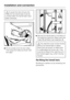 Page 46,To avoid the risk of injury the
holes for the transit bars must be
covered after the transit bars have
been removed.
^Fit the covers onto the two holes.
Then plug the holes as shown with
the caps.^Secure the transit bars to the back of
the washing machine. Make sure that
holesbare fitted over retainersa.
,The machine must not be moved
without the transit bars in place.
Store them as shown or keep them
in a safe place for future use. They
must be re-fitted if the machine is to
be moved again (e.g. when...