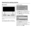 Page 12Menubuttons
Various settings are made via theMenu
buttons.
They are used to alter or confirm the
value displayed above the vertical line.To alter a setting:
Cottons
Duration:1:49h
60°C 1600 rpm
Pressing the left handMenubutton
under60°Calters the temperature and
pressing the right handMenubutton
under1600 rpmalters the spin speed.
To confirm a setting:
Further programmes
Denim
ContinueOK
Pressing the left handMenubutton
underContinuecalls up further
programmes, and you can then confirm
your selection of...