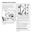 Page 54,To avoid the risk of injury the
holes for the transit bars must be
covered after the transit bars have
been removed.
^Fit the covers on to the two holes.
Then plug the holes as shown with
the caps.^Secure the transit bars to the back of
the washing machine. Make sure that
holesbare fitted over retainersa.
,The washing machine must not
be moved without the transit bars in
place.
Store the transit bars as shown or
keep them in a safe place for future
use. They must be re-fitted if the
machine is to be...