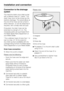 Page 60Connection to the drainage
system
The machine drains via a drain pump
with a delivery head of 1 metre*. The
drain hose must not be kinked as this
restricts drainage. The swivel elbow at
the end of the hose can be turned in
either direction, or can be detached if
required, with a sharp twist and pull.
If required, the drain hose can be
extended to a length of 5 m. The
necessary parts can purchased from
the Miele Spare Parts Department or
your Miele dealer.
* For a delivery head of more than 1 m
(up to a...