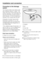 Page 60Connection to the drainage
system
The machine drains via a drain pump
with a delivery head of 1 metre*. The
drain hose must not be kinked as this
restricts drainage. The swivel elbow at
the end of the hose can be turned in
either direction, or can be detached if
required, with a sharp twist and pull.
If required, the drain hose can be
extended to a length of 5 m. The
necessary parts can purchased from
the Miele Spare Parts Department or
your Miele dealer.
* For a delivery head of more than 1 m
(up to a...