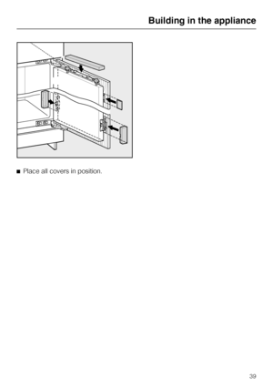 Page 39^Place all covers in position.
Building in the appliance
39
 