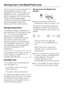 Page 26Food is stored at a lower temperature in
the MasterFresh zone than in the
refrigerator section. The humidity in the
MasterFresh zone compartments can
also be regulated to suit the food being
stored, providing ideal storage
conditions and ensuring that food stays
fresh considerably longer while
retaining both flavour and vitamins.
Storage temperature
The optimum storage temperature for
fresh food which is not sensitive to cold
is0-3°C.This is the temperature
range which is automatically
maintained in the...