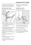 Page 31The appliance is supplied right-hand
hinged. If left-hand door hinging is
required, follow the instructions below.
Removing the door handle:
First the side section of the handle must
be removed:
^Pull door handleatowards you. Side
sectionbslides back, creating a
gapdbetween side sectionband
mounting platec.
^
Place a suitable object (e.g. a spoon
handle) in gapd, and slowly lever
the handle towards the door.
Be careful not to let the spoon
handle slip, causing damage to the
appliance.
The side...