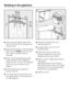 Page 46^Using a pencil, lightly mark a line
down the centre of the inside of the
furniture door.
^Hang fixing bracketdwith the fitting
aids onto theinsideof the furniture
door. Align the fixing bracket
centrally.
^Attach the fixing bracket securely
using at least 6 short chipboard
screwse(4 x 14 mm). (On cassette
doors only use 4 screws on the
edges).
^
Pull the fitting aids upwards to
remove themf.
^
Turn them around and fit them into
the middle slots on fixing bracketg
for safe keeping.^Hang the furniture...