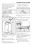 Page 47Before building the appliance in, you
will need to decide on which side the
door is to be hinged. If left hand door
hinging is required, follow the
instructions below.
To change the door hinging, you will
need various sizes ofTorx
screwdrivers,aslotted
screwdriverand aspanner.
Appliance door
^Open the appliance door.
^
Remove coversa,bandcwith a
screwdriver.
^
Loosen fixing screwsdslightly.
^
Slide the door outwards and lift it off
e.
^
Unscrew the fixing screwsd
completely, and loosely screw themin at...