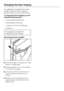 Page 40The appliance is supplied right-hand
hinged. If left-hand door hinging is
required, follow the instructions below.
To change the door hinging you will
need the following tools:
–a cross-slotted screwdriver,
–a flat-bladed screwdriver,
–a selection of Torx screwdrivers,
–a spanner.
Two people are needed for
changing the door hinging.
Removing the door handles:
^
Pull door handleatowards you. Side
sectionbslides back.
^
Pull side sectionbout of the guides
on the mounting plate.
^
Undo the 4 screws (Torx...